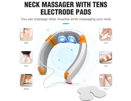 Electric Cordless Neck Massager With 107℉ Heat Function, Stylish