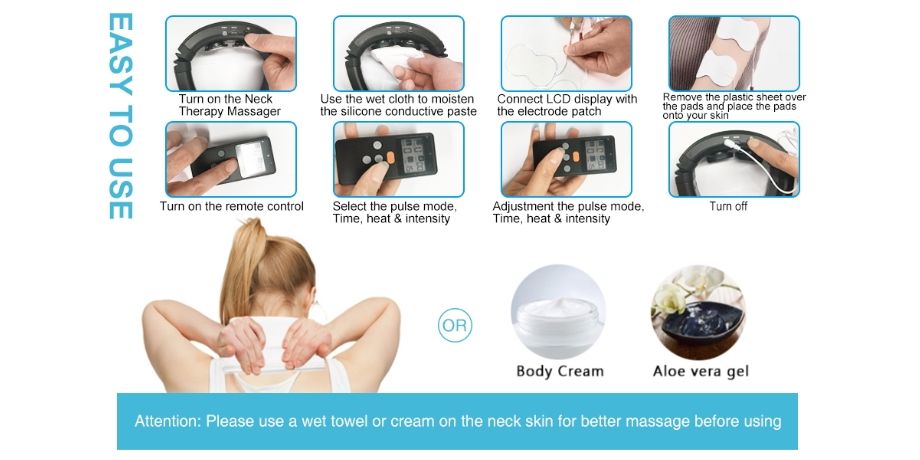 Electric Cordless Neck Massager With 107℉ Heat Function, Stylish