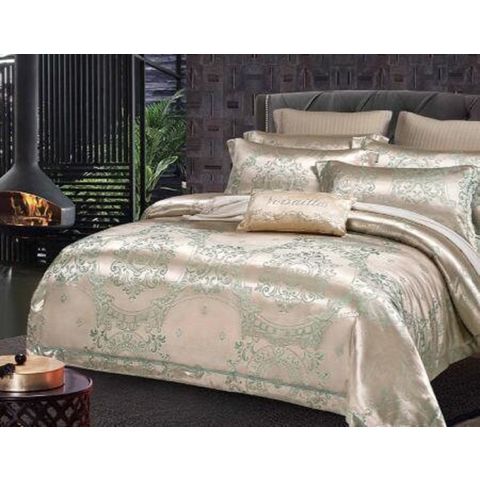 Luxury Cotton Damask Print Sateen Jacquard Bedding Queen Duvet