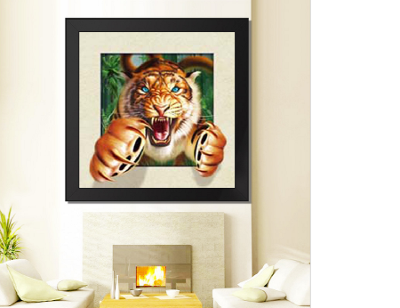 White Bengal Tiger - 3D Lenticular Postcard Greeting Card