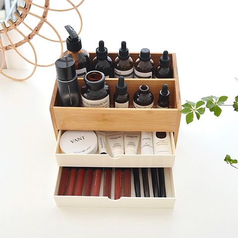 Buy Wholesale China Bamboo Wooden Makeup Organizer Box, Desktop Separate  Cosmetic Drawer Storage Box Jewelry Storage Box & Makeup Organizer at USD  4.4