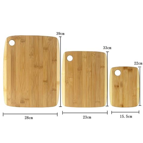 3pcs Bamboo Cutting Board Set with Juice Groove Wood Cutting