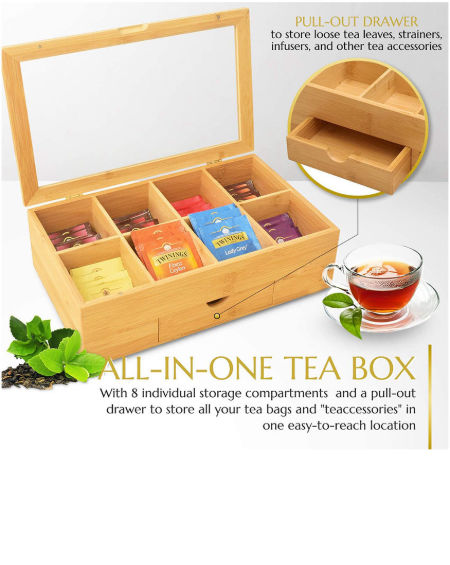 Bamboo Lid Tea Packing Box Tea Storage Box Canister Container Box 8 Sizes 