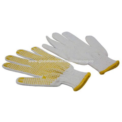 Guantes Algodon Puntos Pvc Amarillos 10\