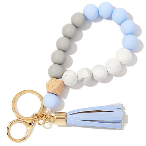 Buy Wholesale China Silicone Key Ring Bracelet For Women Beaded
