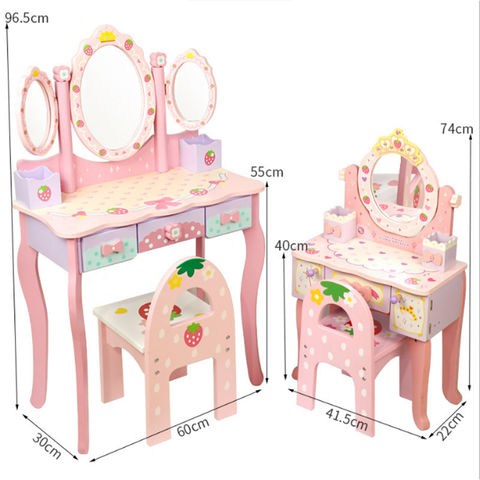 Table de toilette pour enfants, jouet princesse, cosmétiques, cadeau d' anniversaire pour fille de 3 à