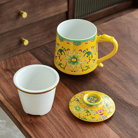 Buy Wholesale China 350ml Double Wall Ceramic Mug Nordic Mugs With Wooden  Handle Coffee Cup Creative Water Cup With Lid & Mug at USD 0.49