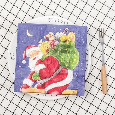 20pcs Santa Claus Christmas Napkin Cartoon Patterned Tissue Paper For Home  Table Decoration, Perfect For Christmas Celebration