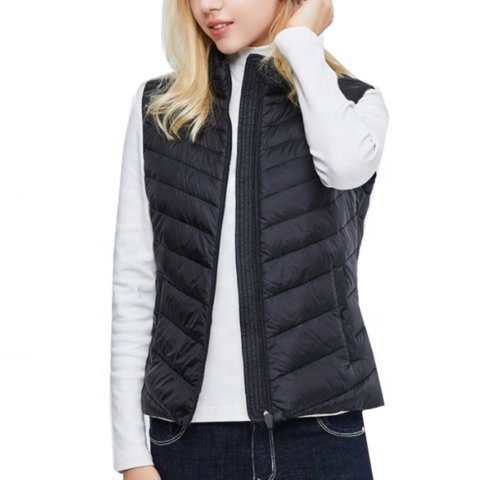 Winter Vests For Women 2023 Casual Trendy Sleeveless Stand Collar Padded  Puffy Jackets Lightweight Solid Open Front Puffer
