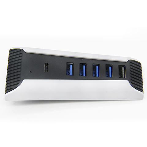 thumbnail interactive-video image 1 of 5 Port USB Hub For PS5 - USB Expansion Hub With 4 USB Ports + Charging Port + Type C 1 of 2