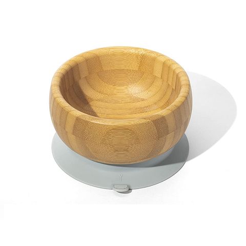 Plato de bambú para bebés con succión, cubiertos de bambú, platos de bambú para la estancia, platos de bambú para comer, cuencos de bambú