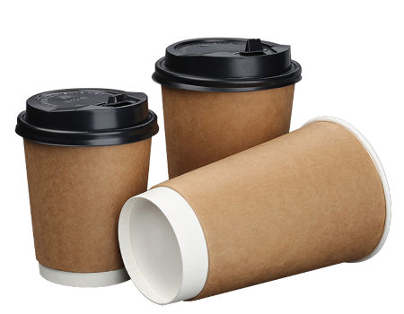 8oz/12oz/16oz Disposable Double Wall Black/Brown/White Paper Coffee Cups &  Lids