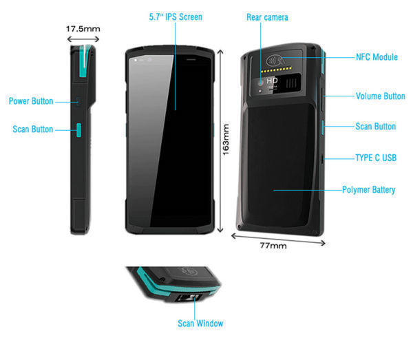 China Mini Fashion design 2G+16GB Android 10.0 msr credit card reader ...