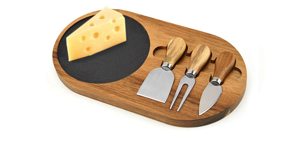 Marble Stone and Wood Board Premium Cheese Board Knife Set Cheese