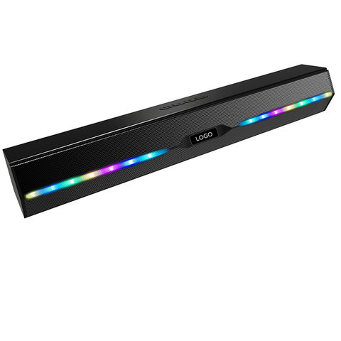 China 14W Soundbar Wireless speaker Good Bass colorful RGB ight desk ...