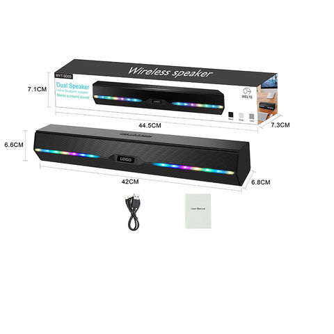 China 14W Soundbar Wireless speaker Good Bass colorful RGB ight desk ...