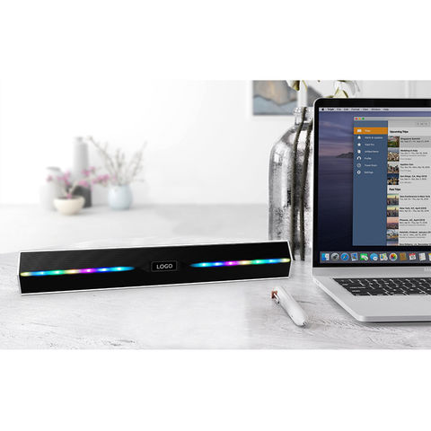 China 14W Soundbar Wireless speaker Good Bass colorful RGB ight desk ...