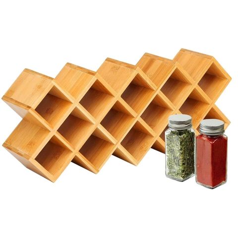 Estante de esquina organizador para encimera de cocina, de bambú, con 3  niveles de almacenamiento para baño, especias, escritorio, estantería, con