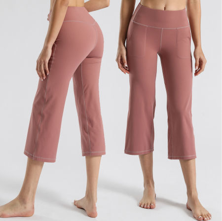 China La nueva aptitud de la danza del bolsillo del estilo de 2082 veranos  cosechó los pantalones anchos de los pantalones de la yoga recta de la  cintura alta encendido Global Sources,pantalones
