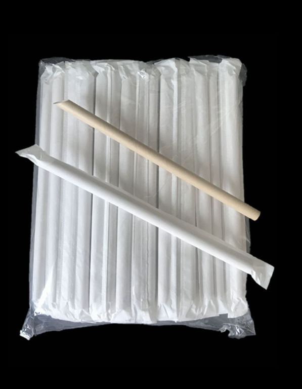 Disposable 12mm Bubble Tea Paper Straw Biodegradable Individual