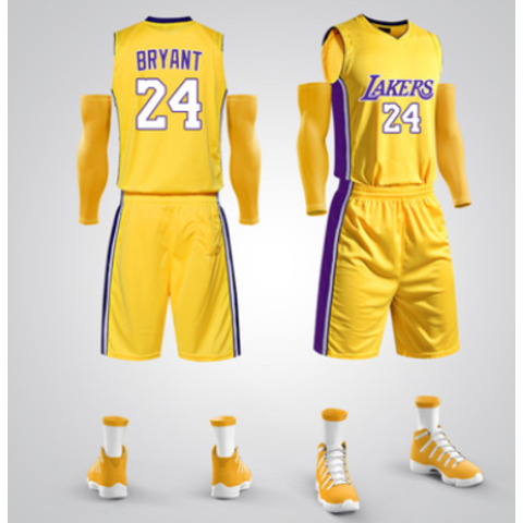 Los Angeles Lakers Basketball Jersey Set - China Basketball Jerseys and  Sportswear Dress price