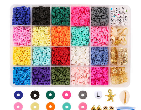 Pearl White Clay Beads Bulk 2000+pcs, Polymer Clay Beads for