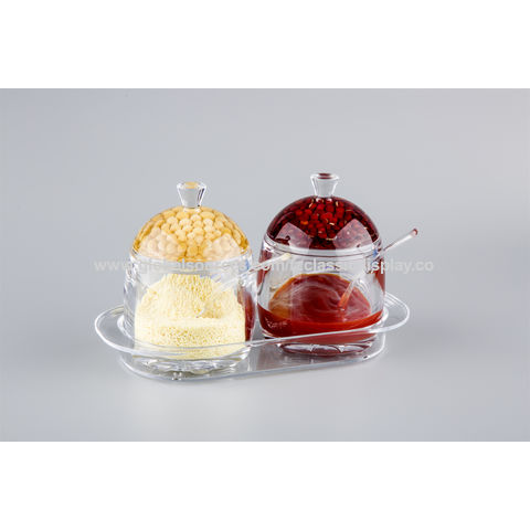 Condiment Jar Ceramic Seasoning Container Salt Sugar Pepper Bowls With Lids Spoons