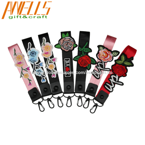 Short Lanyard with Carabiner  Embroidered patches manufacturer