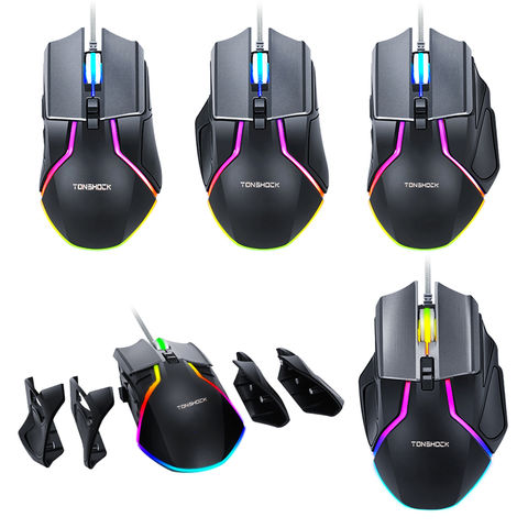 China Programmable DIY Magnetic Flank Mouse Wired 8D Gaming Mouse LED ...