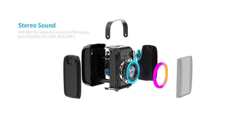 W-KING T9 mini portable LED Bluetooth party speaker, with Karaoke function supplier