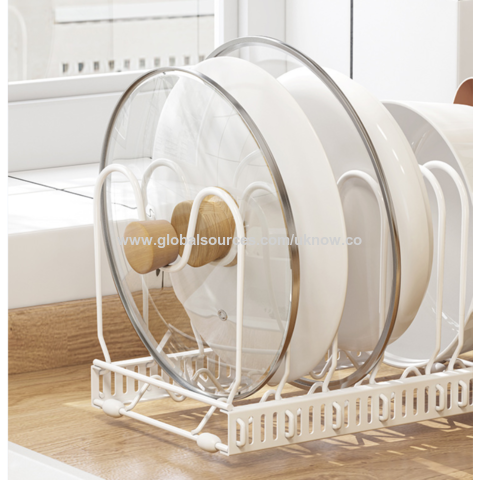 Buy Wholesale China Kitchen Shelves Adjustable Telescopic Cabinet Storage  Rack Dish Rack Pot Lid Rack & Kitchen Shelf at USD 5