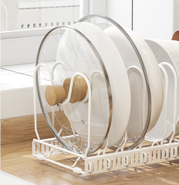 Kitchen Storage Rack, Telescopic Pot Lid Holder, Tableware