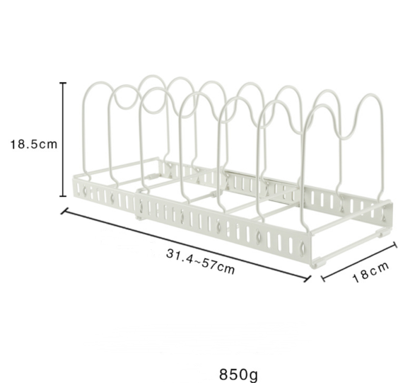 HIPS-Retractable Dish Storage Rack Stainless Steel Organizer Lid Bracket Kitchen  Utensils Rack, Pots and Pans Shelf Cabinet - AliExpress