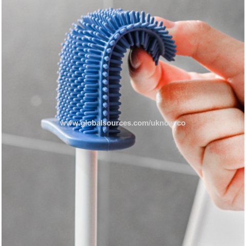 Silicone Toilet Brush Wall-Mounted Cleaning Brush Set with Toilet