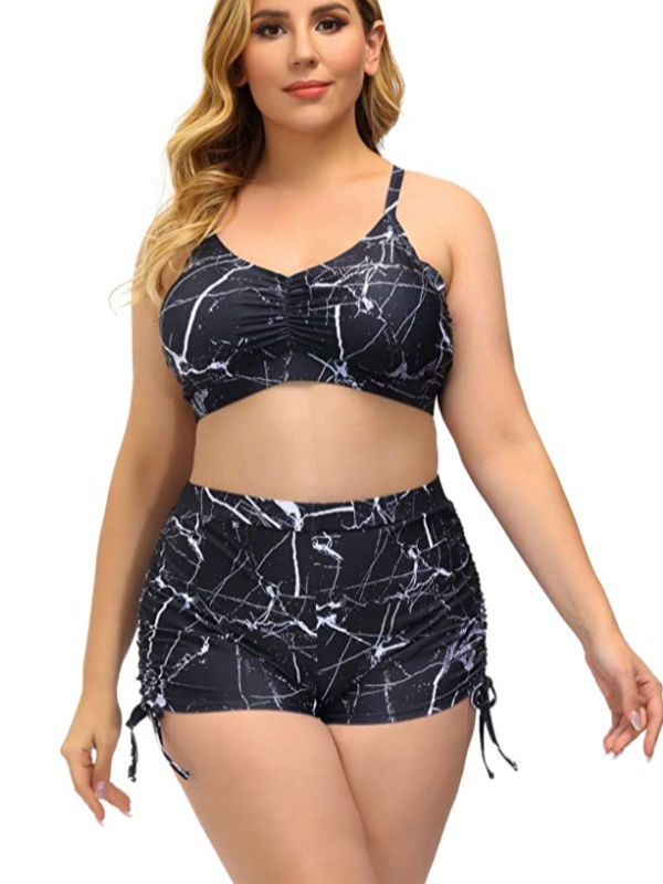 Bathing Suit with Underwire Bra Support Long Skirt And Top Set for Girls  Print Suspender Digital Large Split Swimsuit Set Beach Women's Bikini plus
