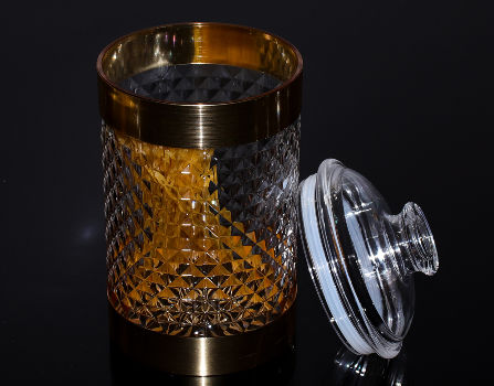 Buy Wholesale China Clear And Gold Airtight Kitchen Canister Diamond  Surface Mid-eastern Style Good Storage Jar & Airtight Kitchen Canister at  USD 3.3