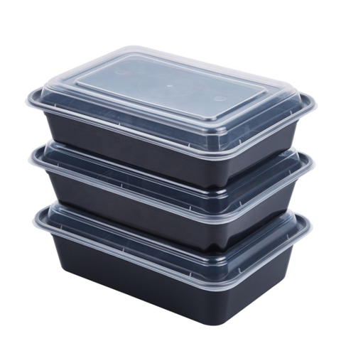 China Black bottom food containers with clear lid eco lunch box plastic ...