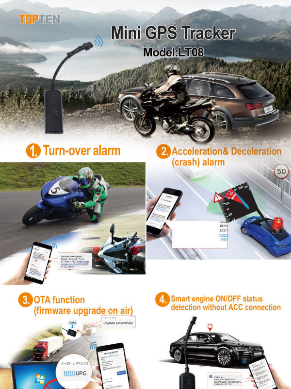 China Best Quality TOPTEN LT08 Mini GPS Tracker Offline Sim Card