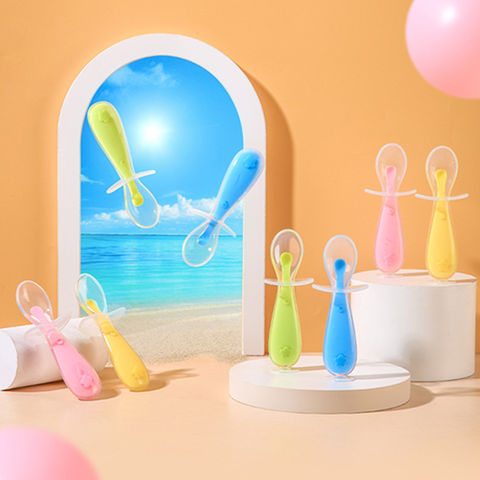New Product OEM Silicone Self Feeding Baby Kids Training Fork and Spoon Set  - China Silicon Spoon for Babies and Silicone Feeding Spoon price