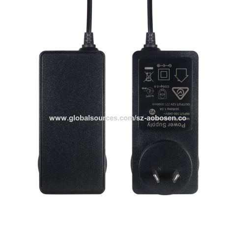 thumbnail interactive-video image 1 of Evertech 12V DC 5 Amp Switching Power Supply Adapter - UL Certified 5000mA 1 of 4