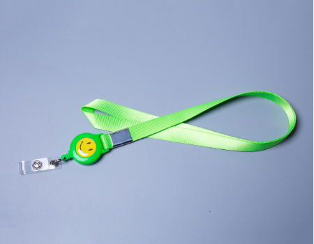 Nylon Lanyards Custome Logo PVC Retractable Buckle Smile Design Work Card ID Badge Lanyard supplier