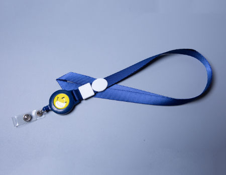 Nylon Lanyards Custome Logo PVC Retractable Buckle Smile Design Work Card ID Badge Lanyard supplier