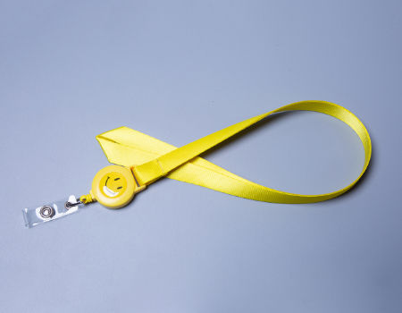 Nylon Lanyards Custome Logo PVC Retractable Buckle Smile Design Work Card ID Badge Lanyard supplier