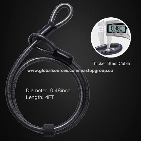 Bike U Lock Heavy Duty Bike Lock 16mm Shackle 4ft/6ft Length Security Cable with Mounting Bracket