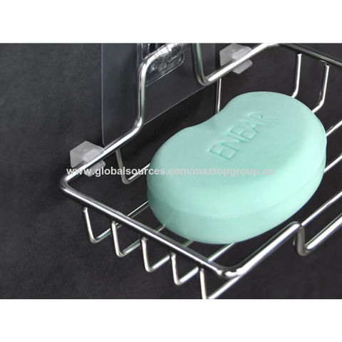 Soap Rack Wall Mounted Soap Holder Stainless Steel Soap Sponge Dish  Bathroom Accessories Soap Dishes Self Adhesive