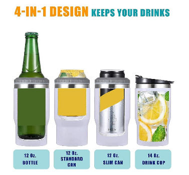 Buy Wholesale China 4-in-1 Can Cooler Of Stainless Steel Double-wall Vacuum  Insulated Beer Cooler Can Holder For 14 Oz & 14 Oz Can Cooler at USD 2.97