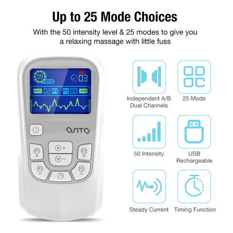 28 Mode 40 Intensity Rechargeable TENS Machine: Get Fast Relaxation with  EMS!