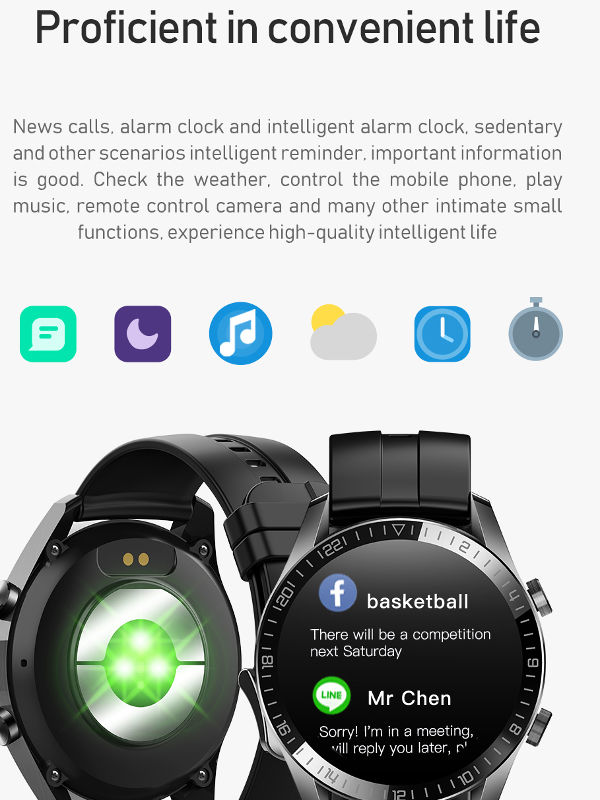 Double Buttons 1.28'' Round SMARTWATCH 230mah Battery Capacity Real