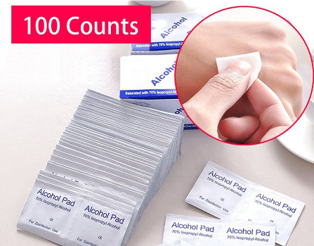 100PCS Disposable Alcohol Prep Pads for Home or Outdoor 