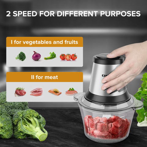 Electric Meat Grinder 2L Vegetable Food Processor 300W Glass